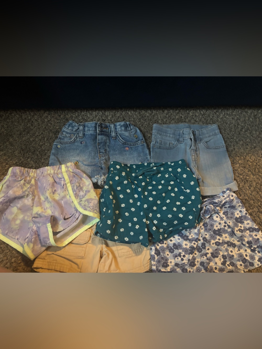 Girls' Mixed Shorts Bundle - Floral, Denim & Pastel Styles
